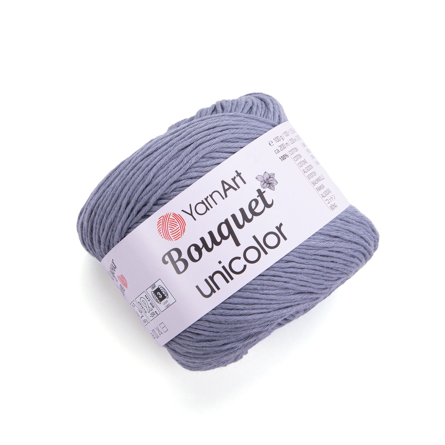 YarnArt Bouquet Unicolor 3203 - Grey