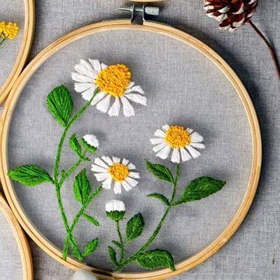 Chrysanthemums Flowers Embroidery Kit