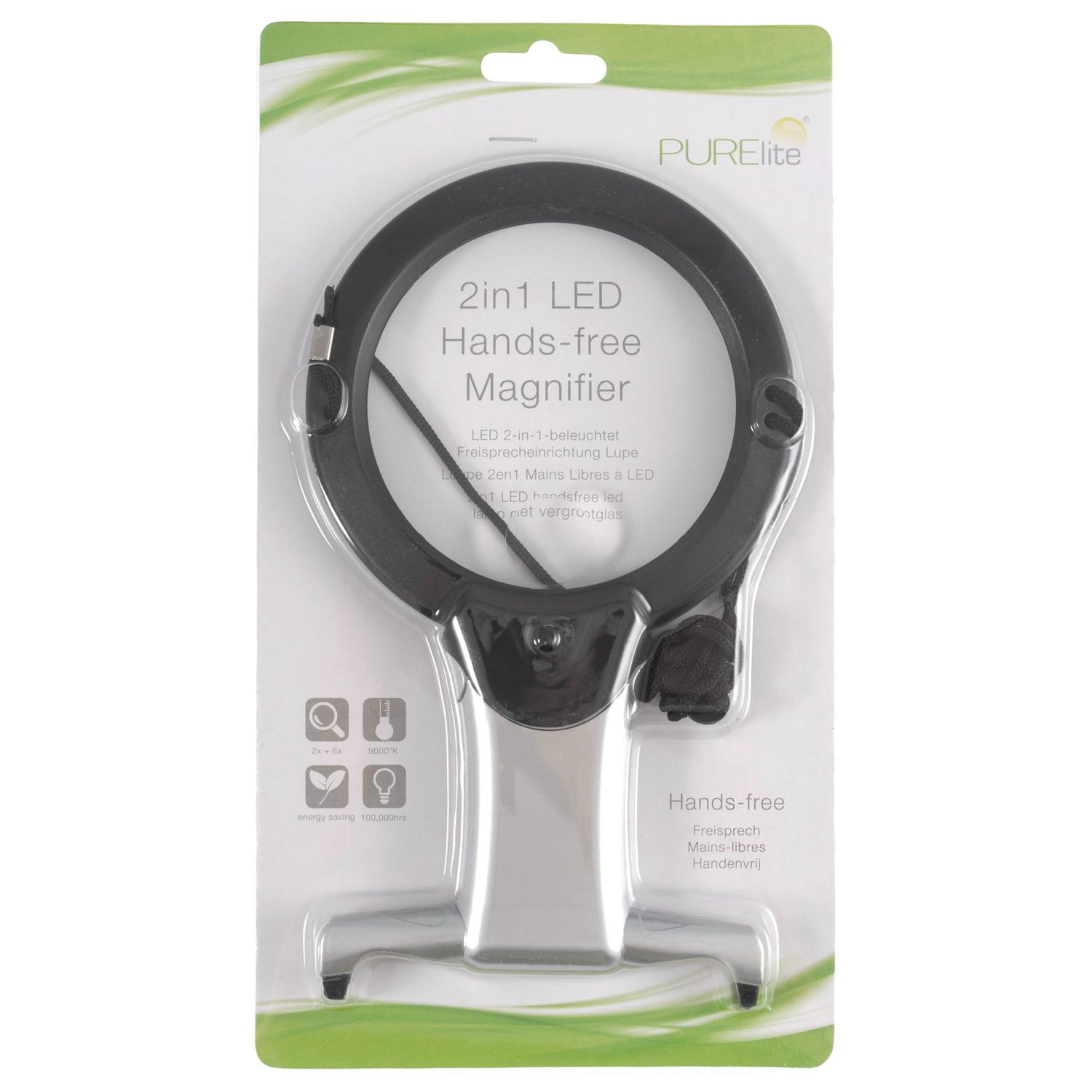 PureLite Hands Free Magnifier: 2-in-1: LED