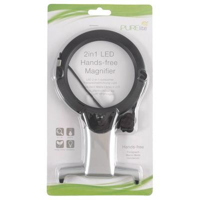 PureLite Hands Free Magnifier: 2-in-1: LED