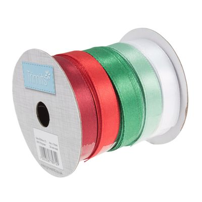 Christmas Satin Ribbons: 4m x 10mm: