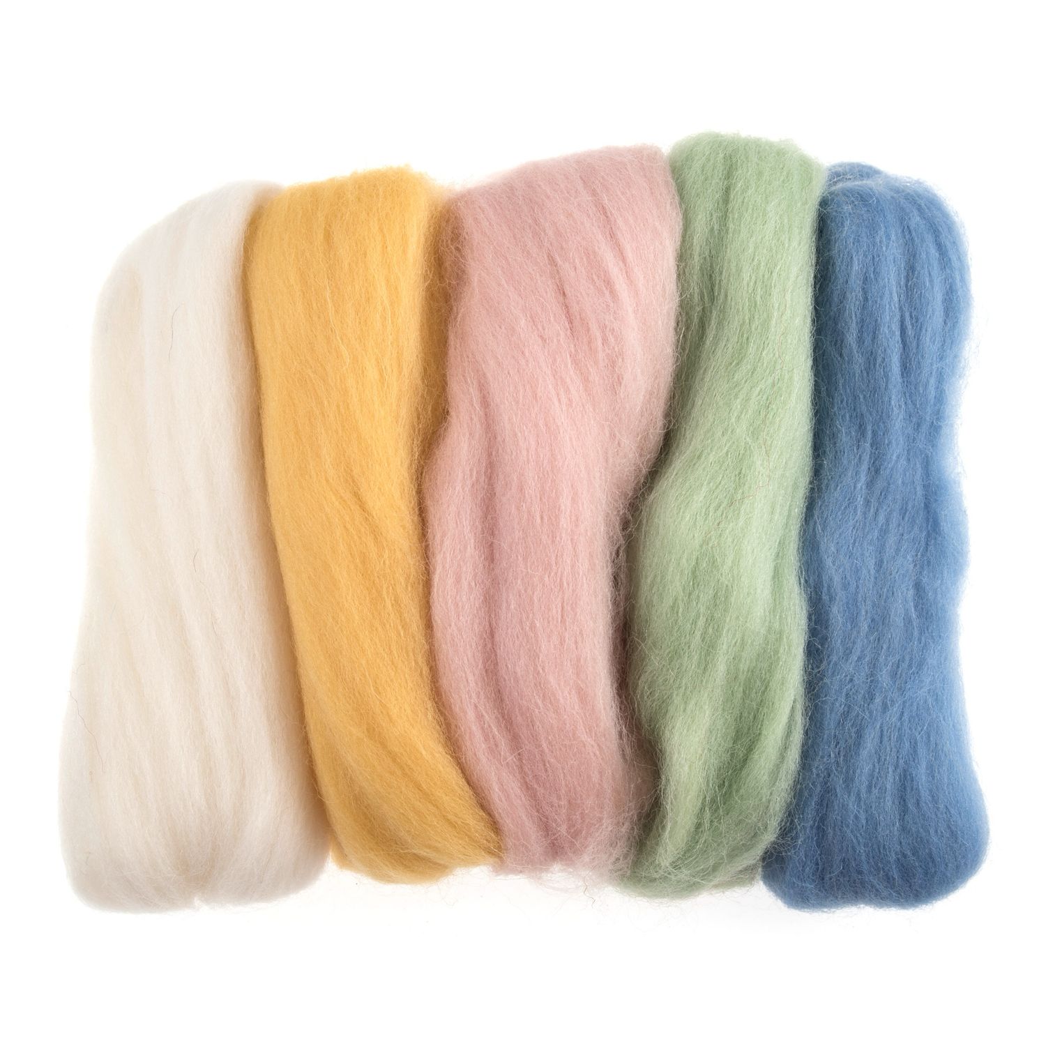 Natural Wool Roving: Pastels