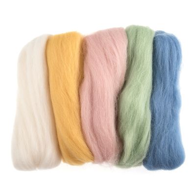 Natural Wool Roving: Pastels