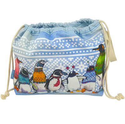 Emma Ball Drawstring Bag - Penguins in Pullovers