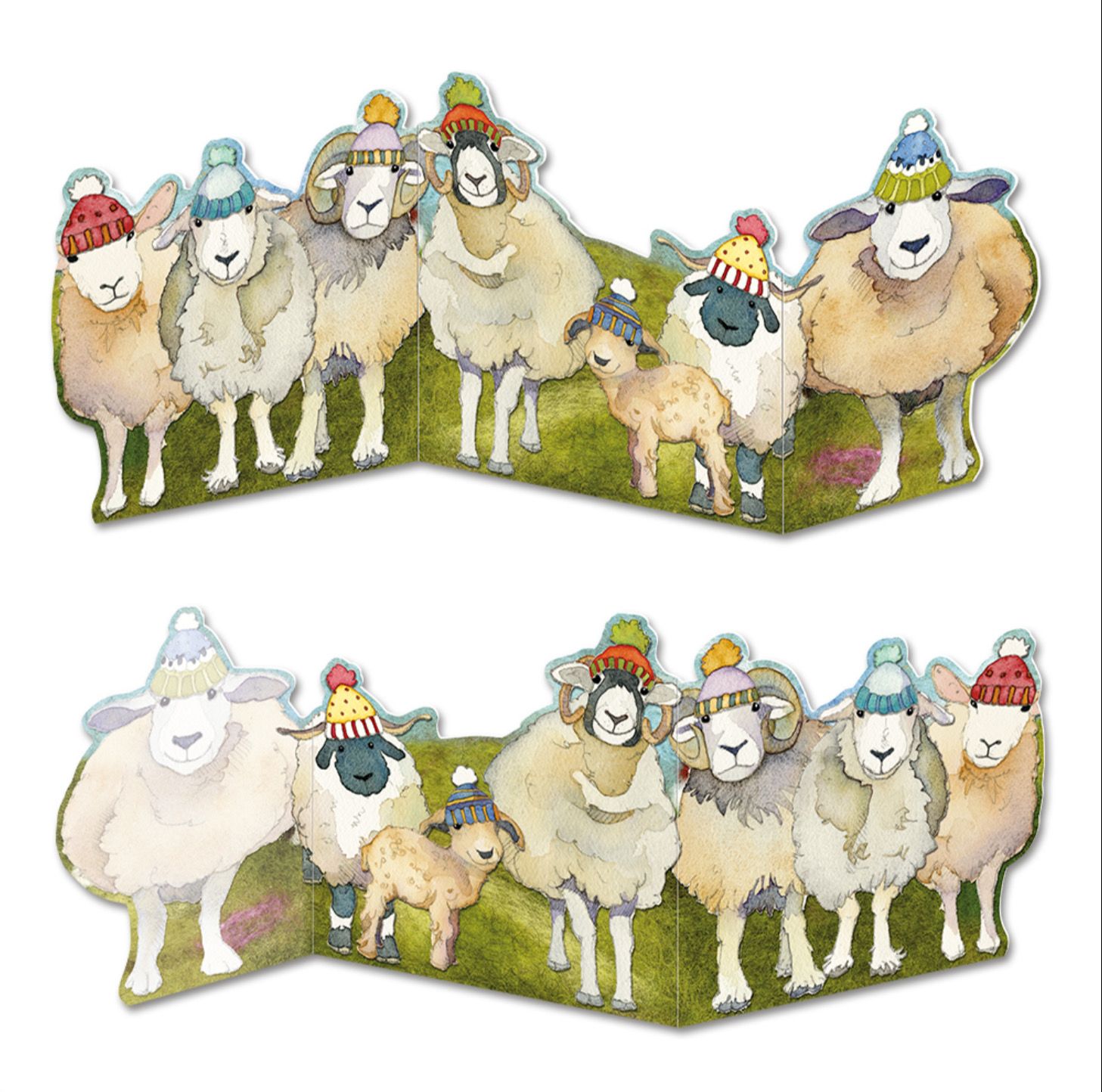 Emma Ball Two Fold Greetings Card - Happy Sheep