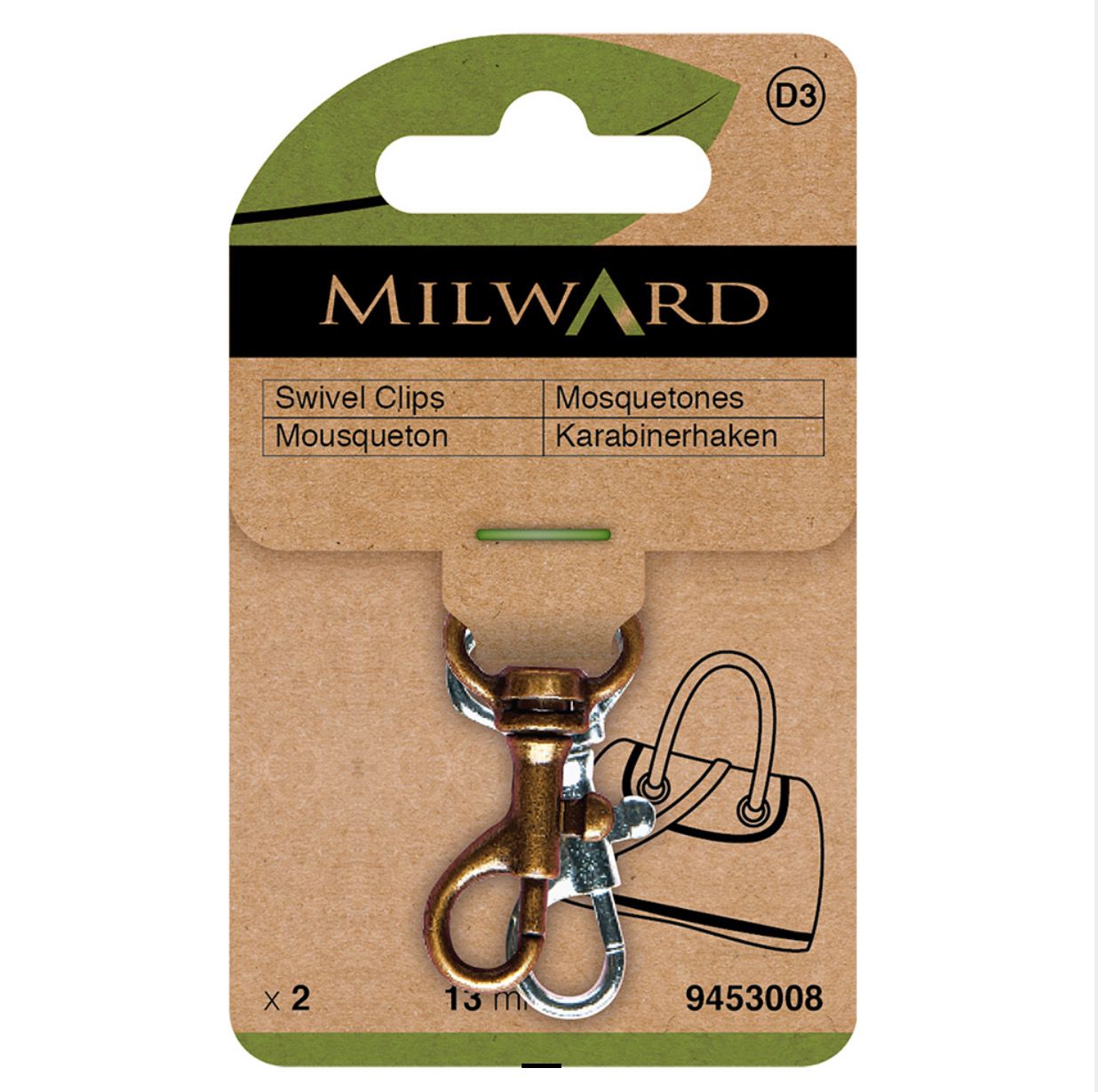 Swivel Clips - 13mm Bronze / Silver
