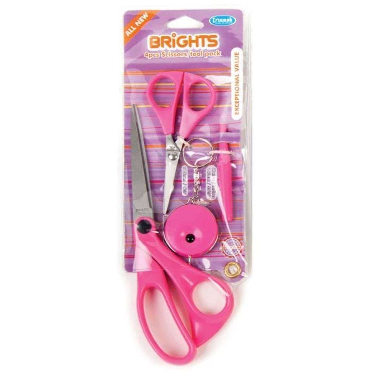 Pink 4pc Scissors Tool Pack