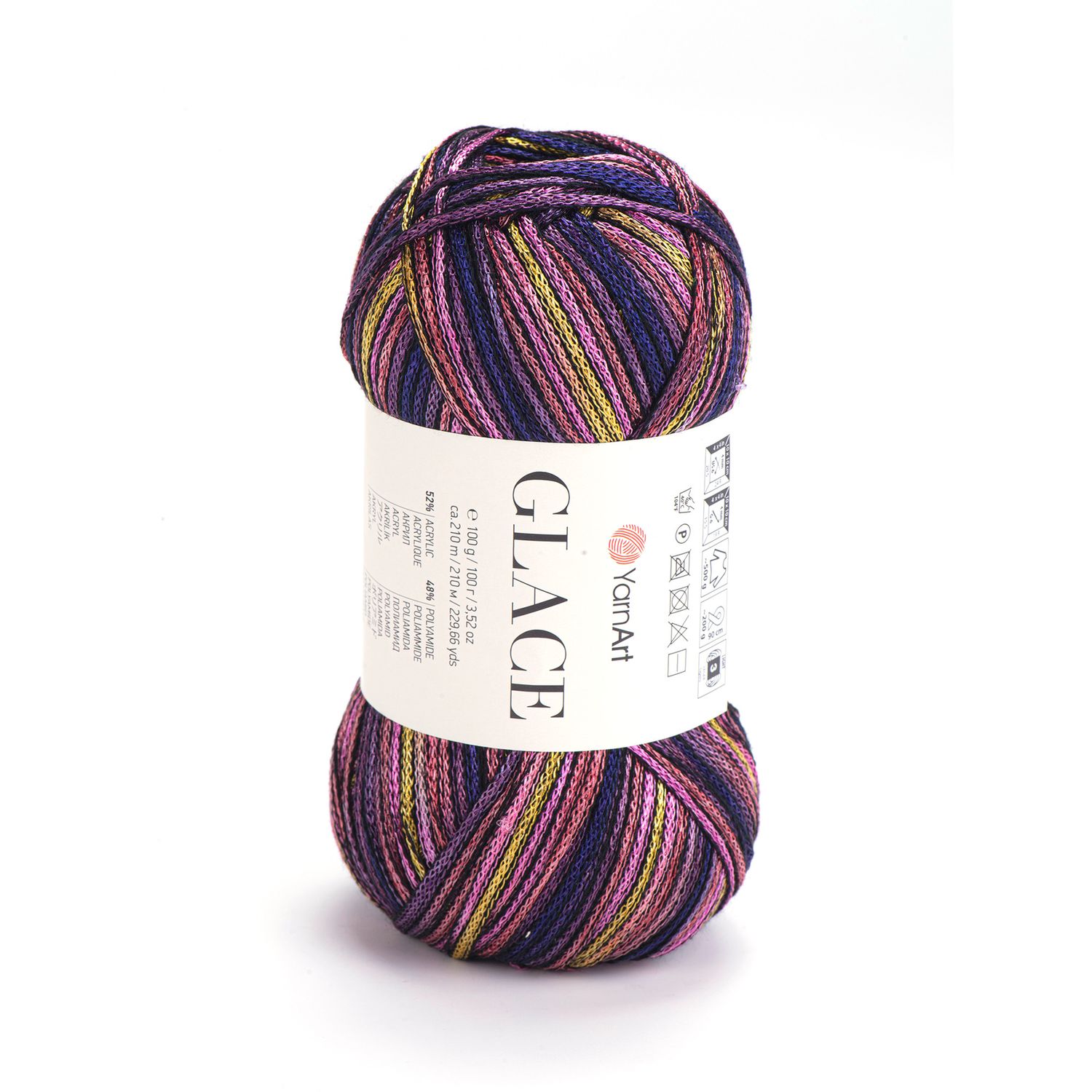 YarnArt Glace - 7212 - Pink / Navy / Yellow