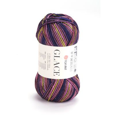 YarnArt Glace - 7212 - Pink / Navy / Yellow
