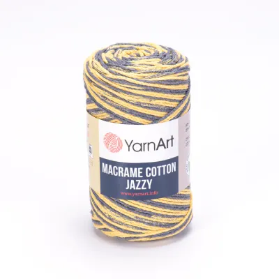 YarnArt Macrame Cotton Jazzy 1203 - Yellow / Grey