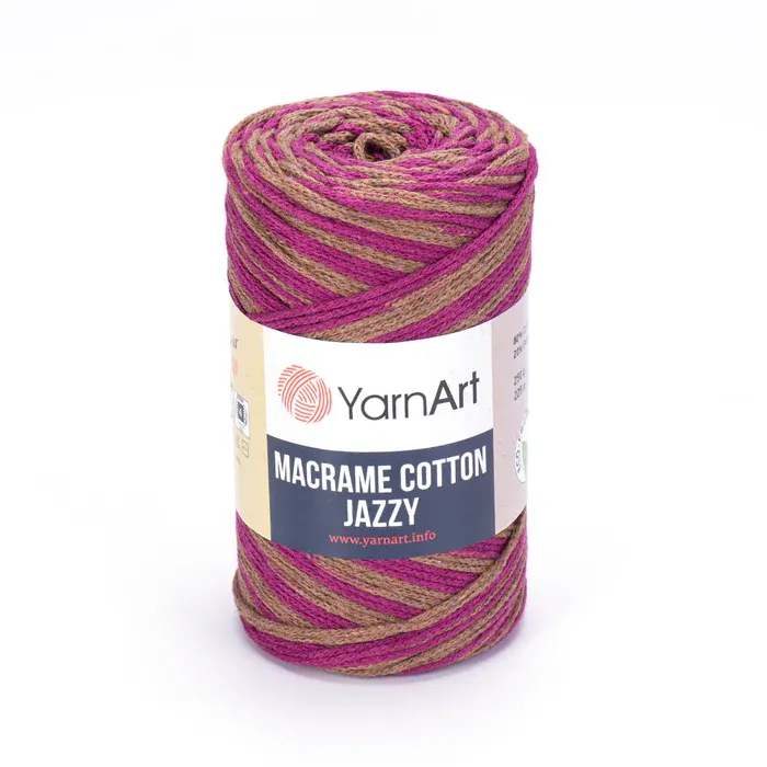 YarnArt Macrame Cotton Jazzy 1206 - Purple / Brown YarnArt Macrame Cotton Jazzy 1206 - Purple / Brown