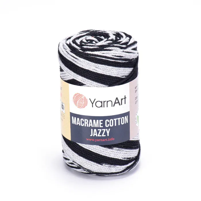 YarnArt Macrame Cotton Jazzy 1211 - Black / White