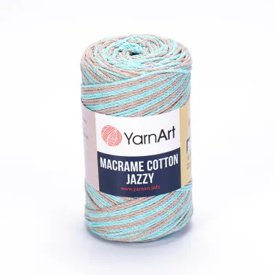 YarnArt Macrame Cotton Jazzy 1224 - Aqua / Beige