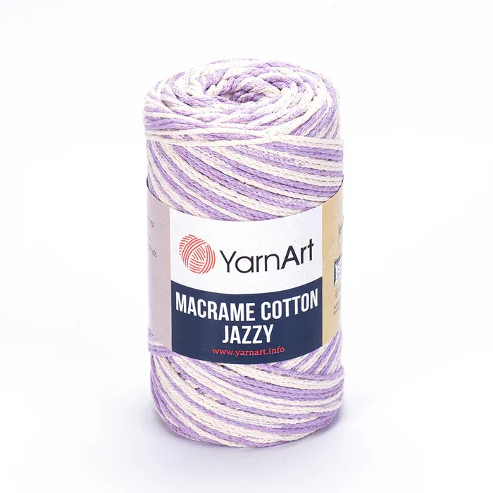YarnArt Macrame Cotton Jazzy 1226 - Lilac / White