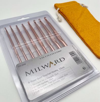 8 Piece Rose Gold Crochet Hook Set