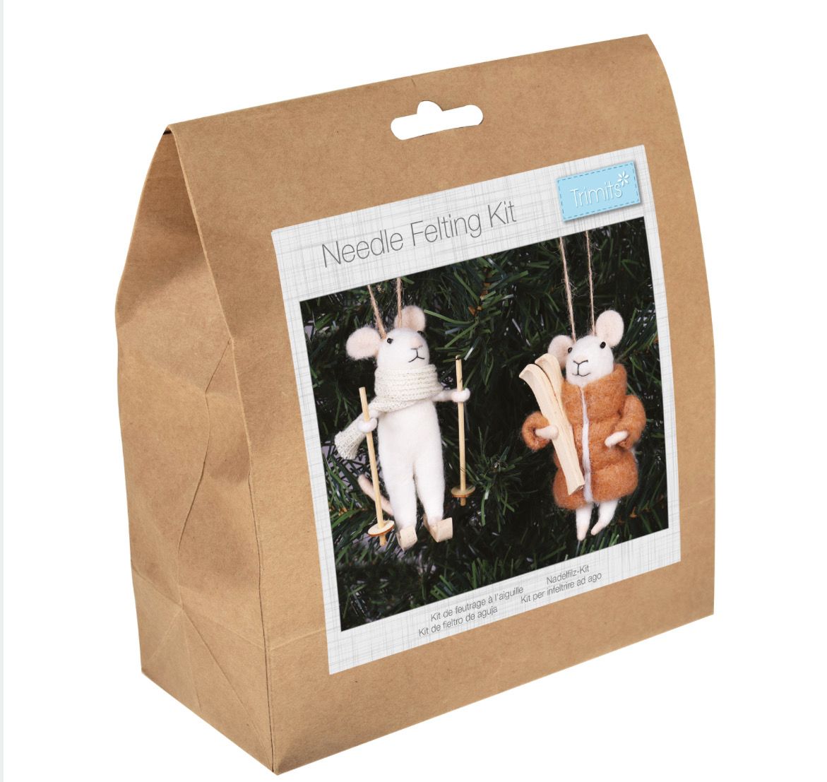 Trimits Needle Felting Kit - Winter Sports Mice Duo