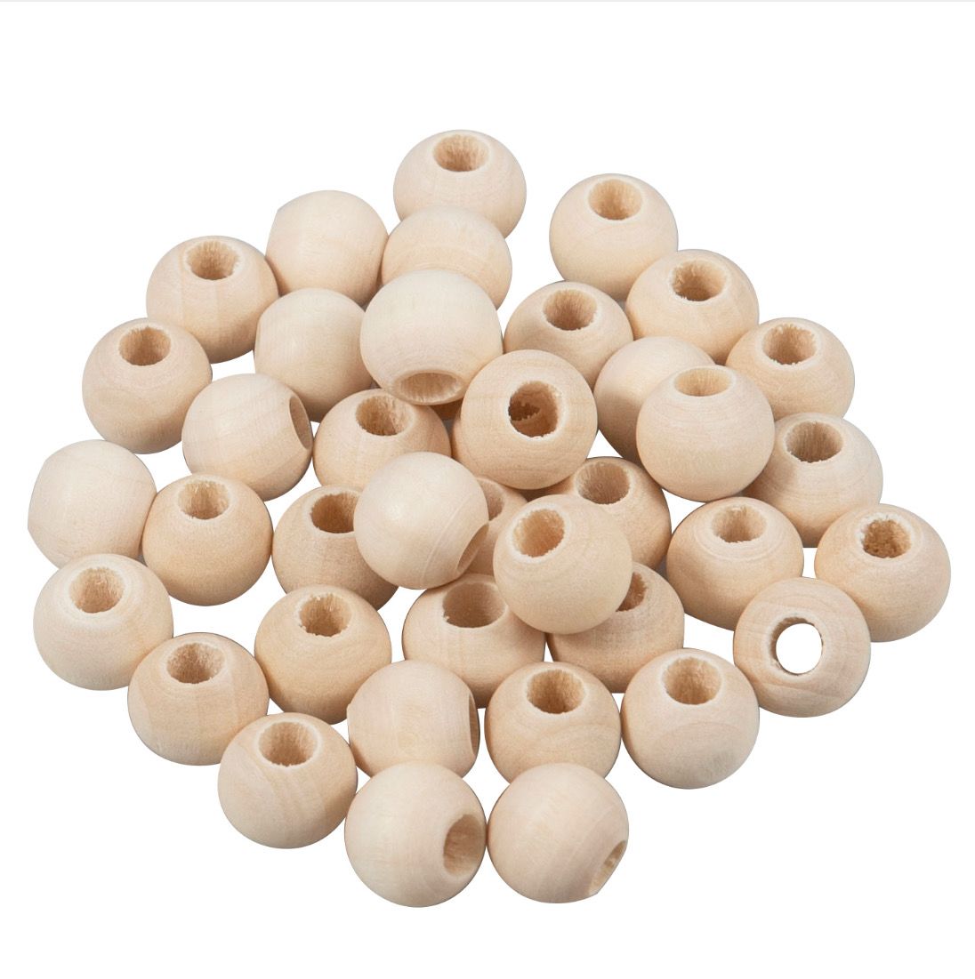 10mm Round Wooden Beads - Pack of 25