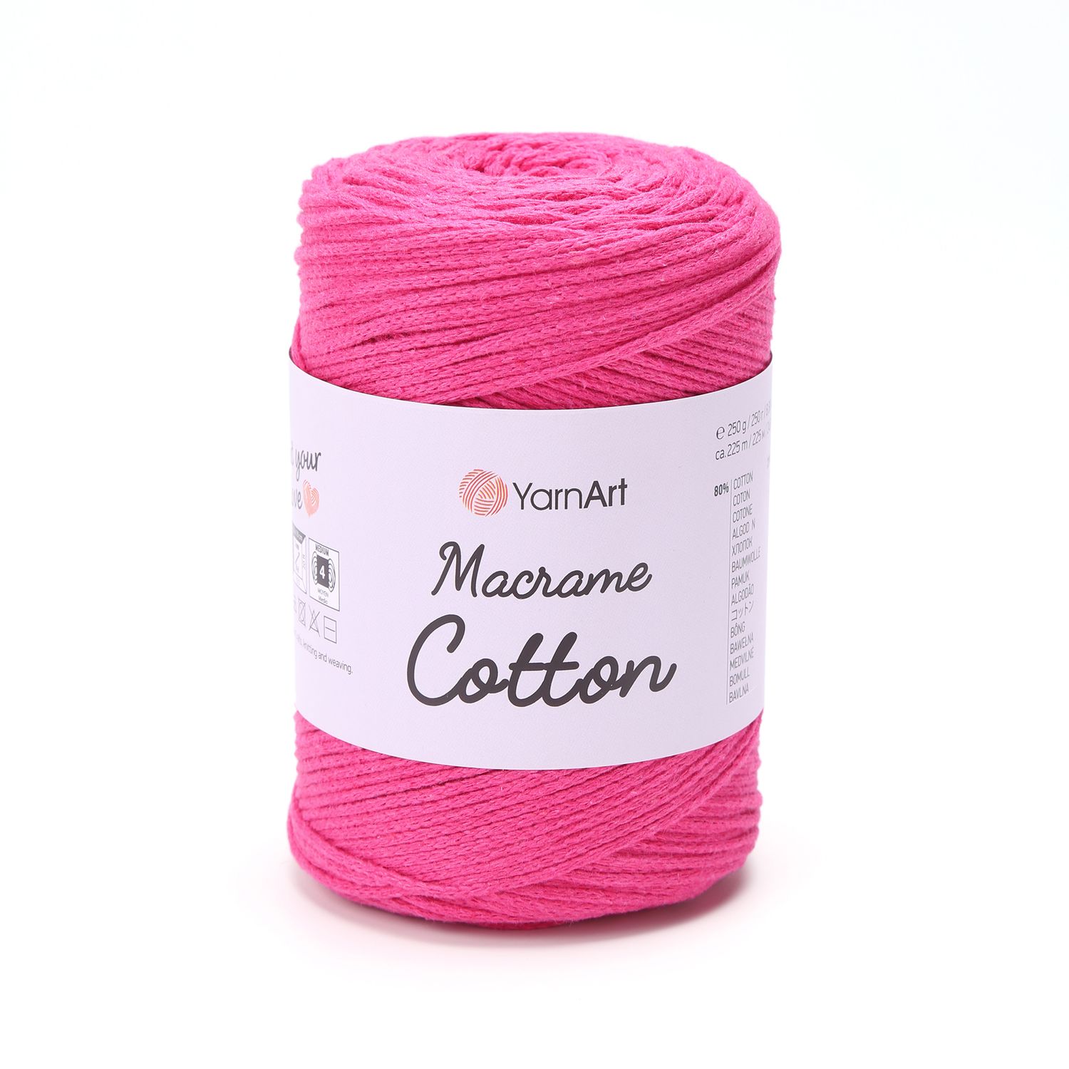 YarnArt Macrame Cotton 771 - Bright Pink YarnArt Macrame Cotton 771 - Bright Pink