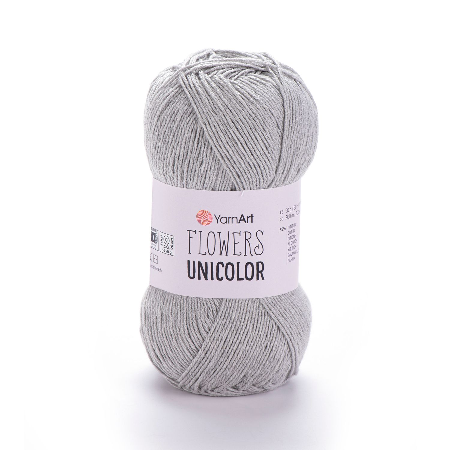 YarnArt Flowers Unicolor 741 - Light Grey