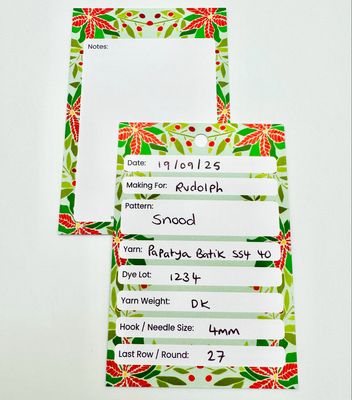 Crochet & Knitting Work in Progress WIP Cards - Poinsettia Crochet & Knitting Work in Progress WIP Cards - Poinsettia