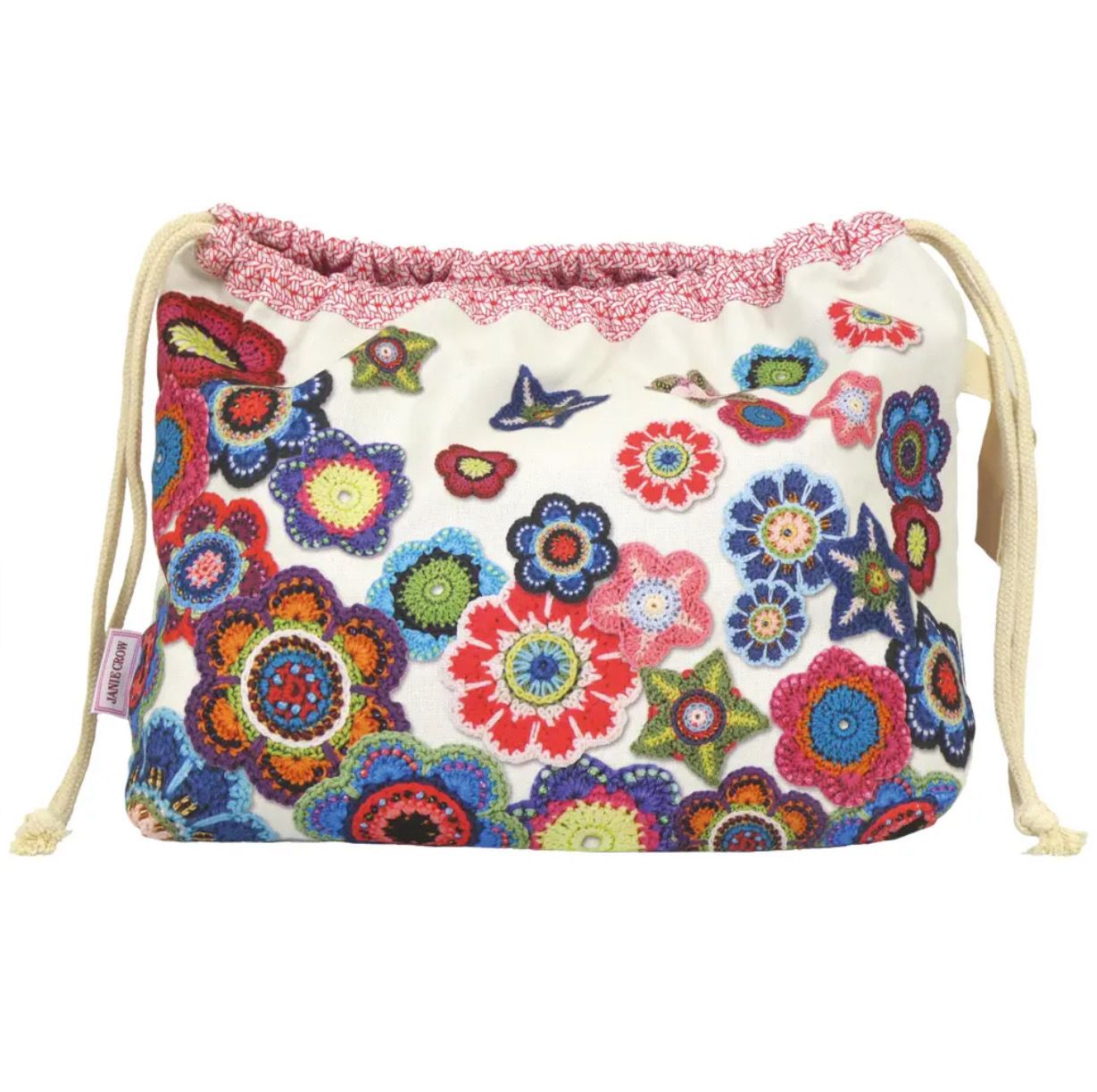 Emma Ball Drawstring Bag - Crochet Motifs
