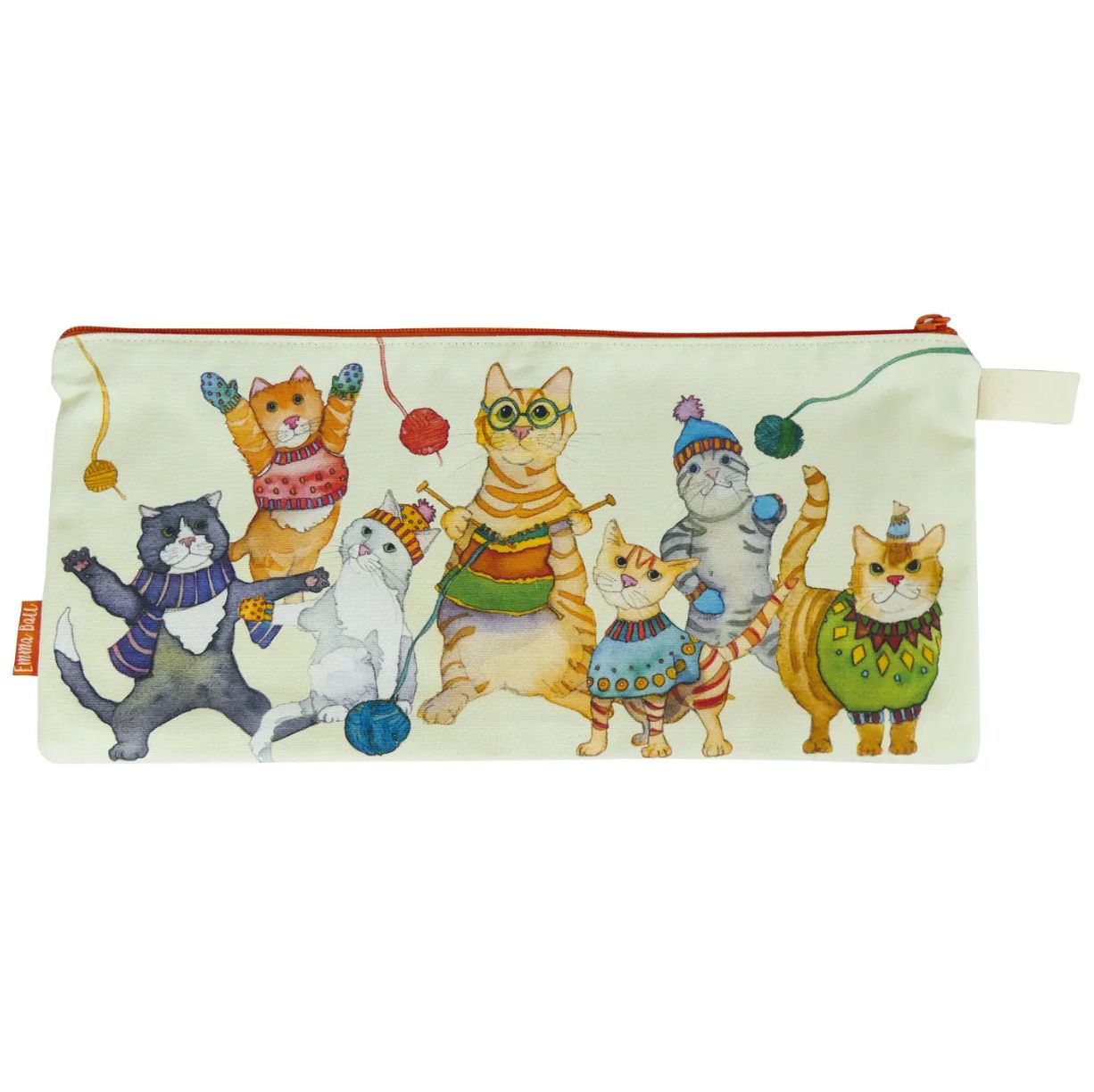 Emma Ball Long Zipped Bag - Kittens in Mittens Emma Ball Long Zipped Bag - Kittens in Mittens