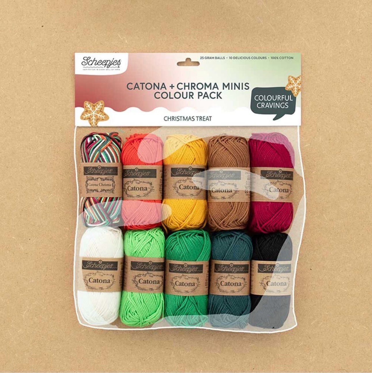 Scheepjes Catona and Chroma Pack 10x25g Christmas Treat Scheepjes Catona and Chroma Pack 10x25g Christmas Treat