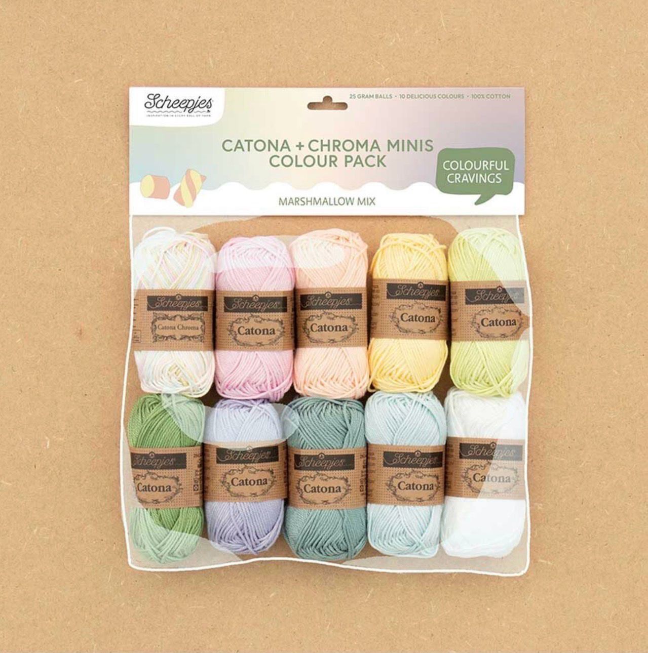 Scheepjes Catona and Chroma Pack 10x25g Marshmallow Mix Scheepjes Catona and Chroma Pack 10x25g Marshmallow Mix