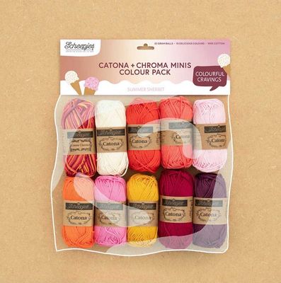 Scheepjes Catona and Chroma Pack 10x25g Summer Sherbet