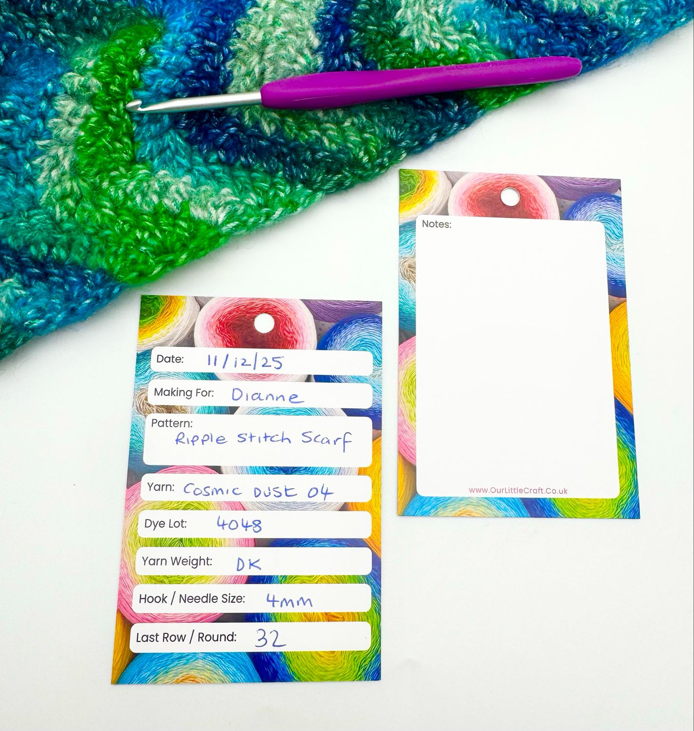 Crochet & Knitting Work in Progress WIP Cards - Yarn