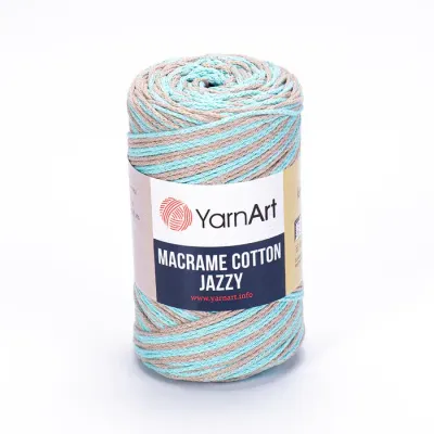 YarnArt Macrame Cotton Jazzy 1224 - Aqua / Beige YarnArt Macrame Cotton Jazzy 1224 - Aqua / Beige