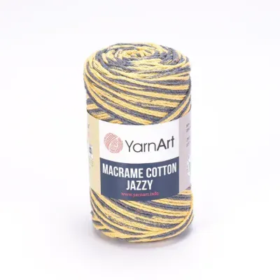 YarnArt Macrame Cotton Jazzy 1203 - Yellow / Grey