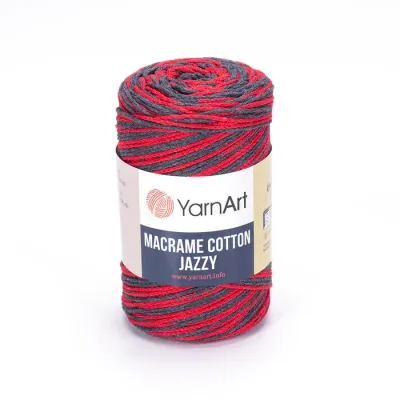 YarnArt Macrame Cotton Jazzy 1205 - Red / Grey