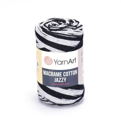 YarnArt Macrame Cotton Jazzy 1211 - Black / Grey