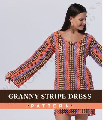 FREE YarnArt Jeans Granny Stripe Dress