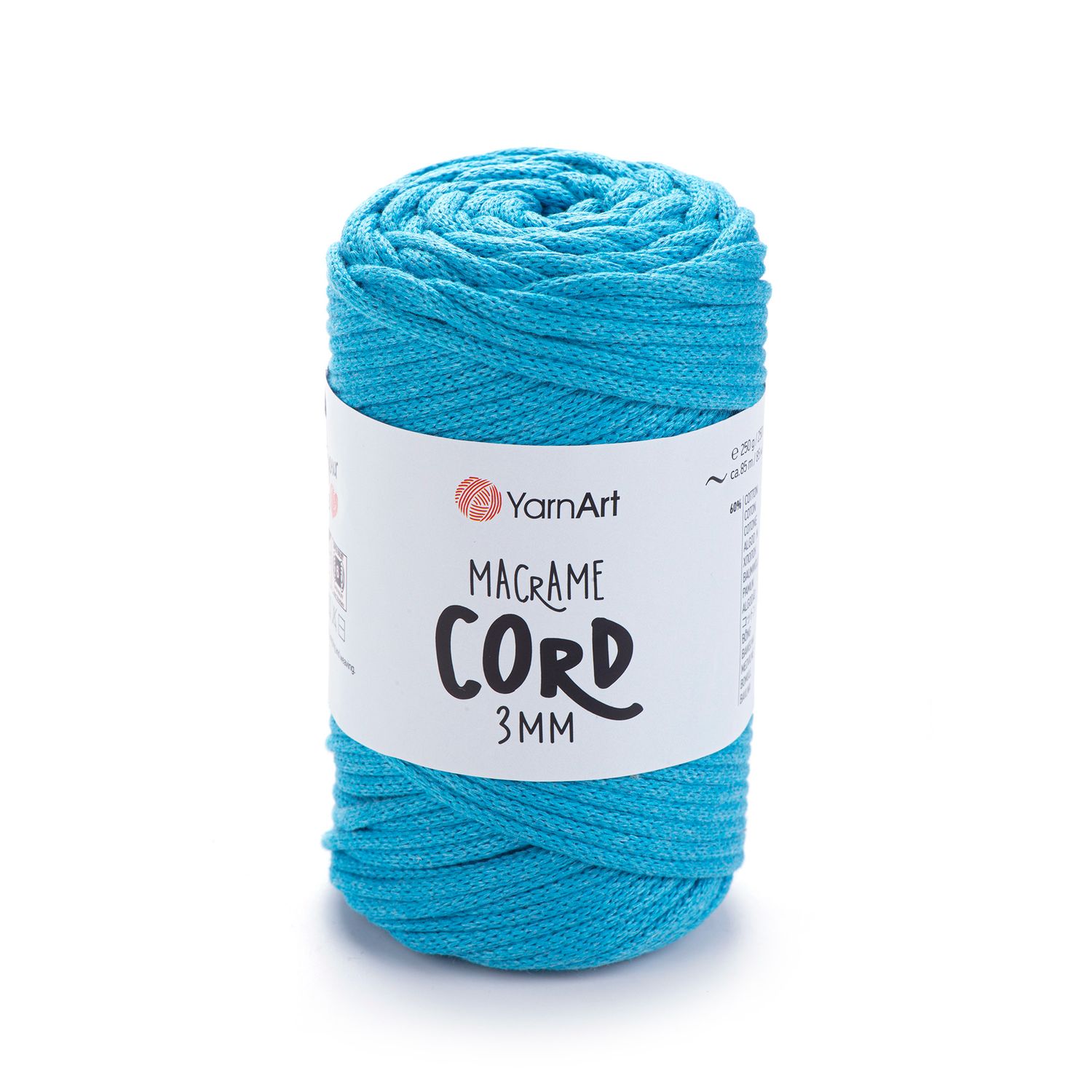 YarnArt Macrame Cord 3mm 763 - Turquoise Blue YarnArt Macrame Cord 3mm 763 - Turquoise Blue