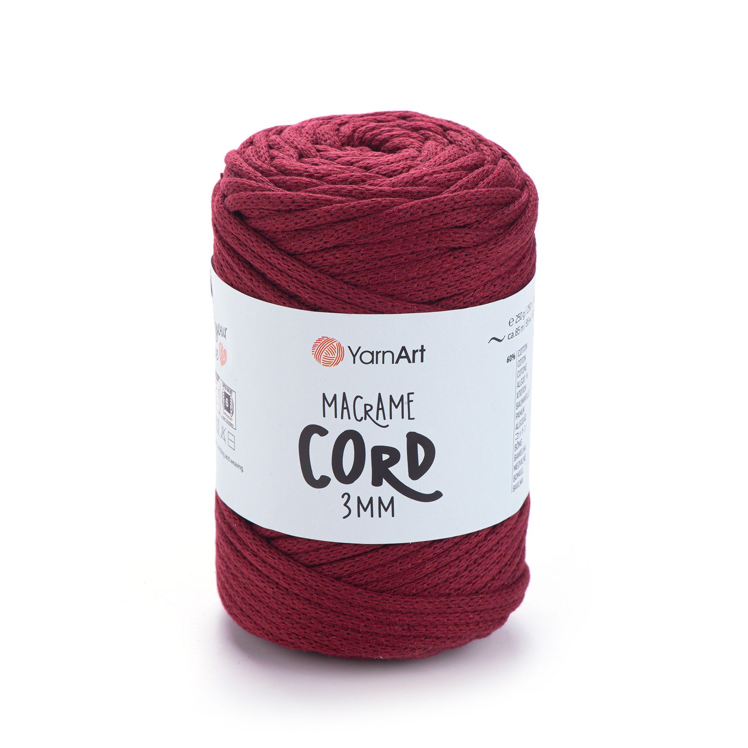 YarnArt Macrame Cord 3mm 781 - Burgundy YarnArt Macrame Cord 3mm 781 - Burgundy