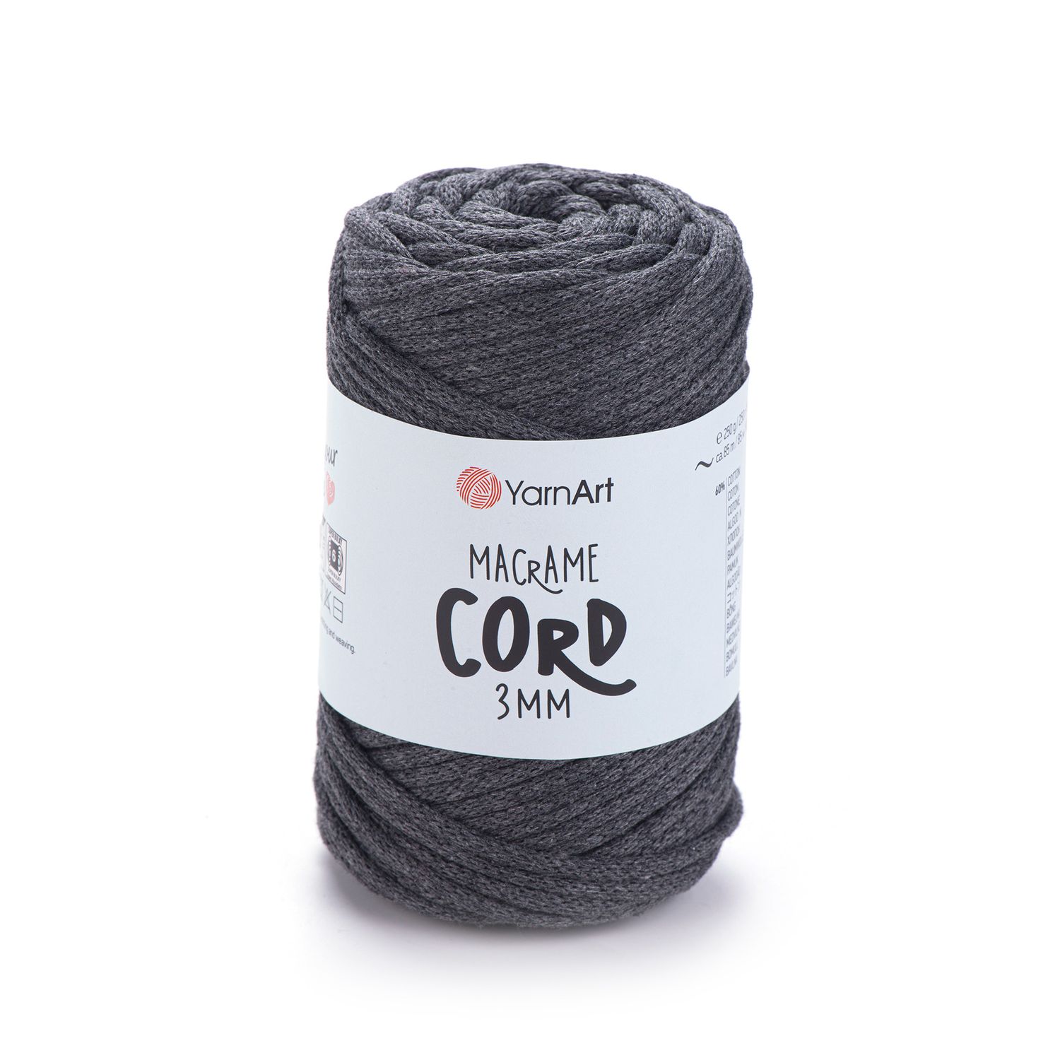 YarnArt Macrame Cord 3mm 758 - Dark Grey