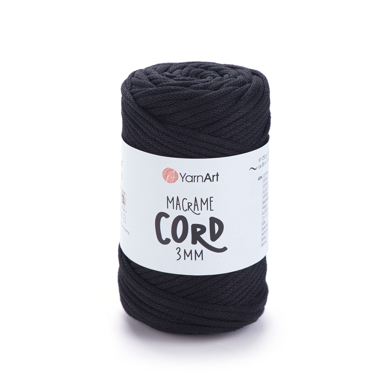 YarnArt Macrame Cord 3mm 750 - Black