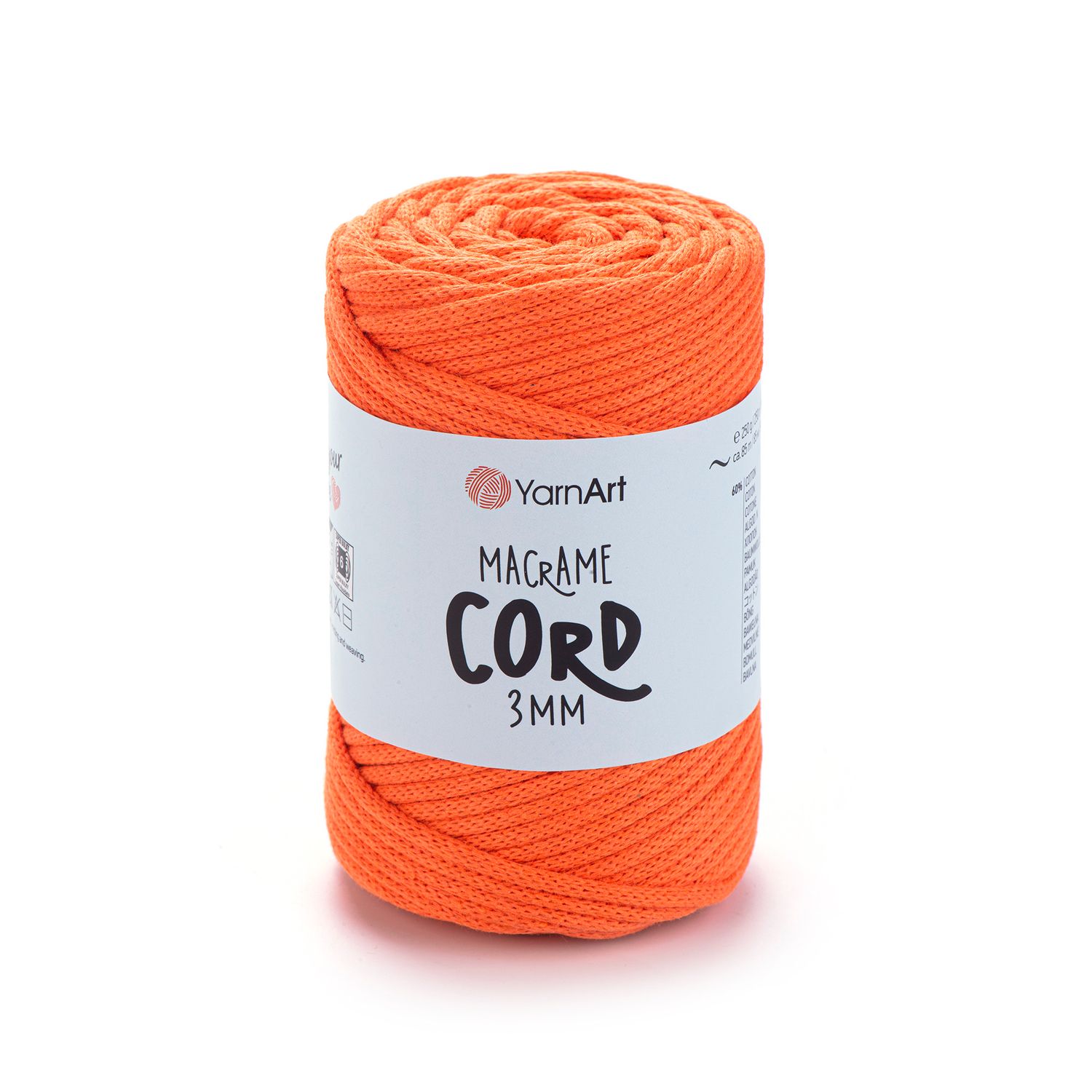 YarnArt Macrame Cord 3mm 800 - Neon Orange