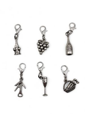 Wine Themed Stitch Markers - pack of 6