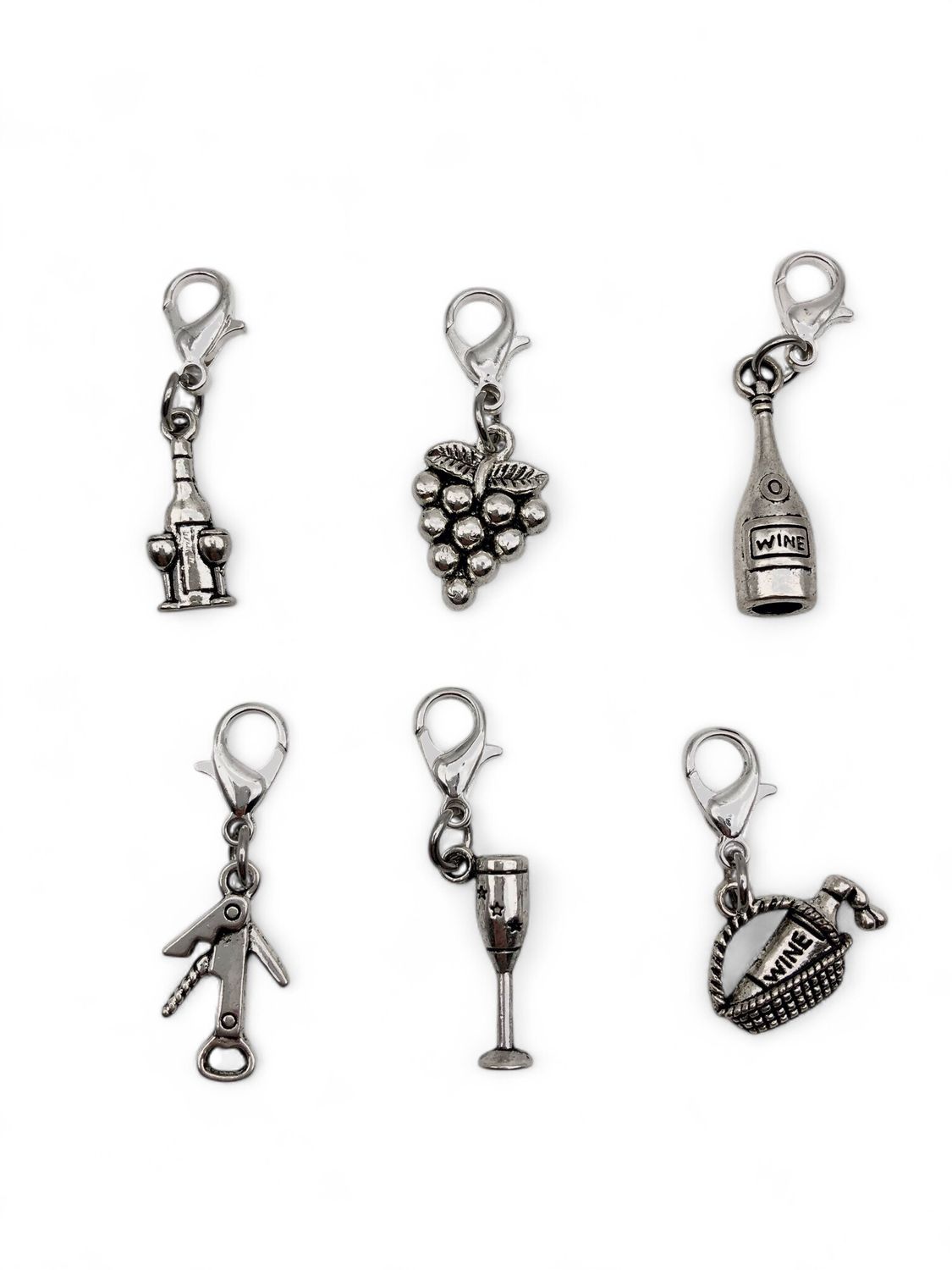Wine Themed Stitch Markers - pack of 6