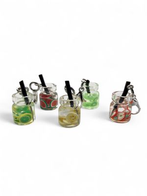 Glass Jars with Clay Fruit & Straws Stitch Markers