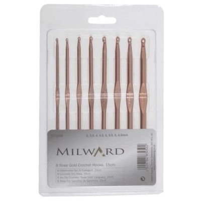 8 Piece Rose Gold Crochet Hook Set 8 Piece Rose Gold Crochet Hook Set