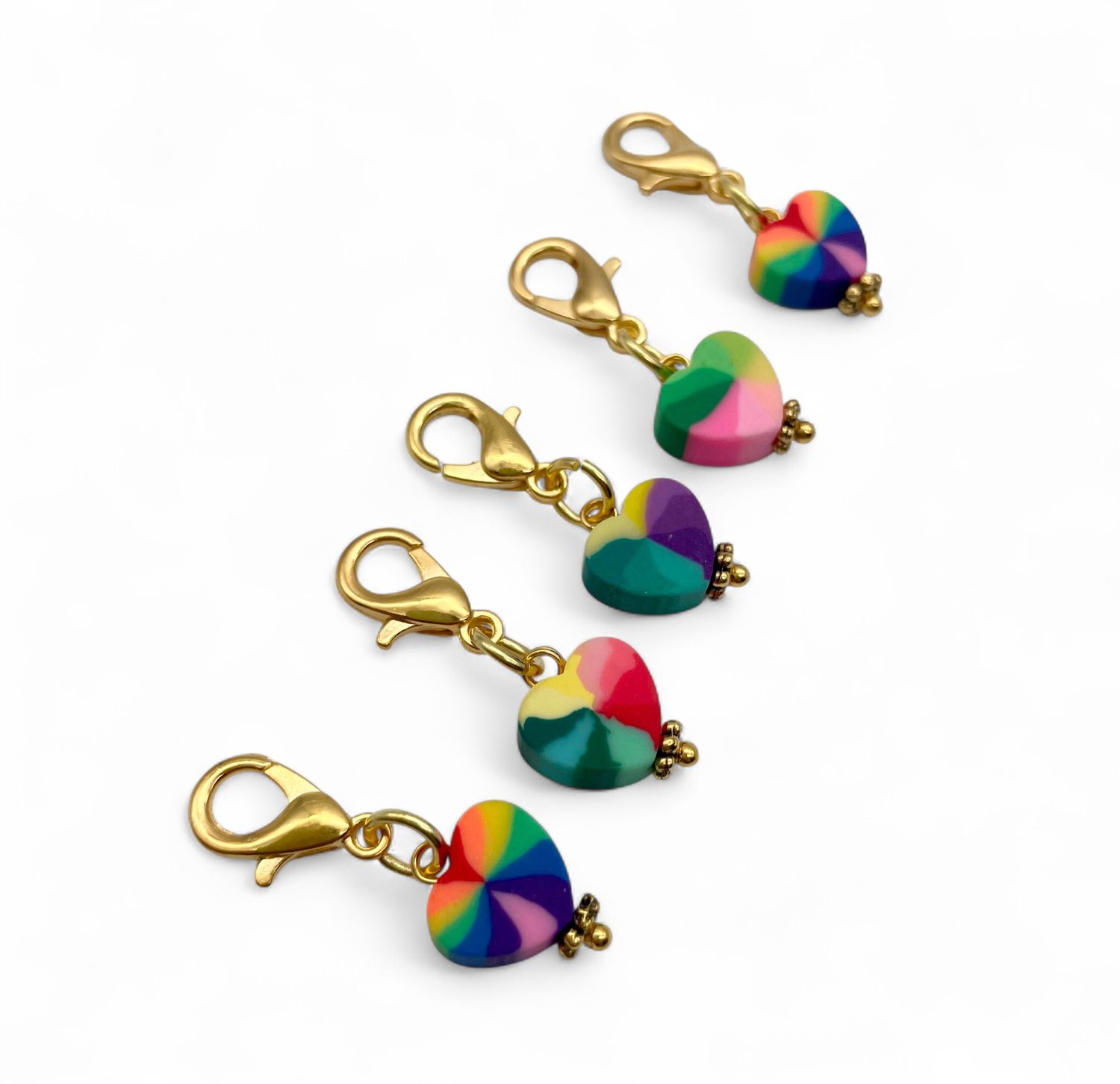 Rainbow Heart Stitch Markers - pack of 5