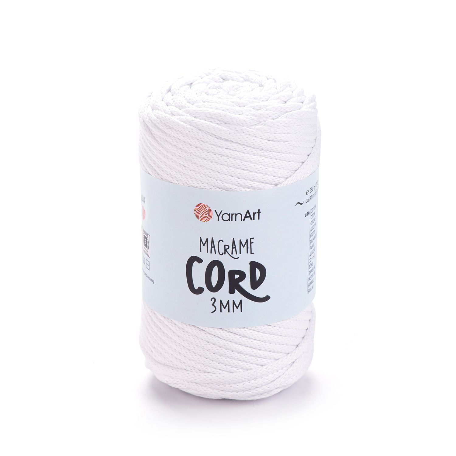 YarnArt Macrame Cord 3mm 751 - White YarnArt Macrame Cord 3mm 751 - White