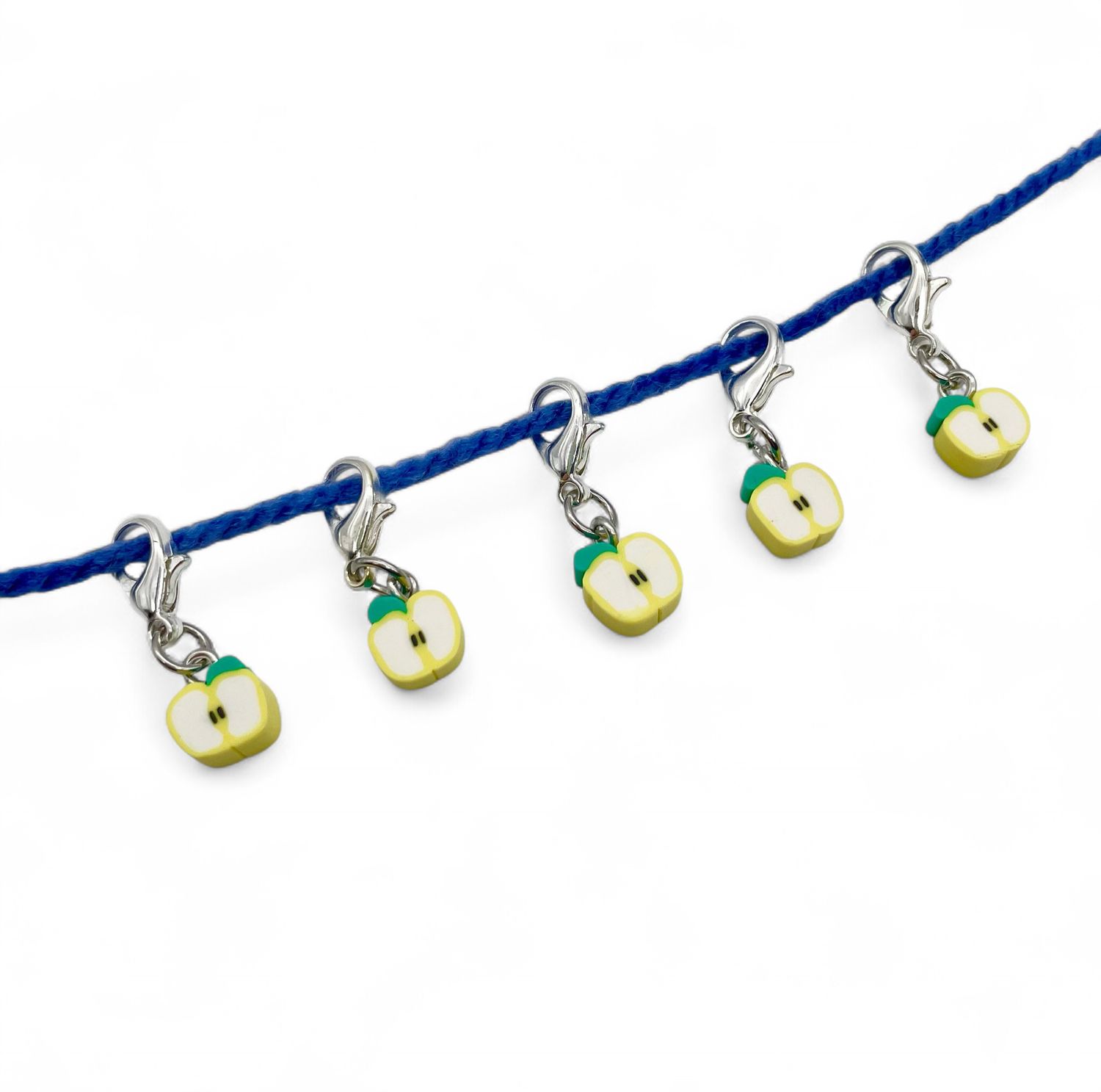 Apple Polymer Clay Stitch Markers - pack of 5