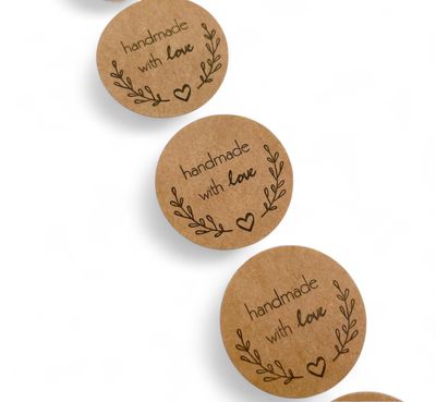 Handmade With Love Stickers Labels - 25 per pack