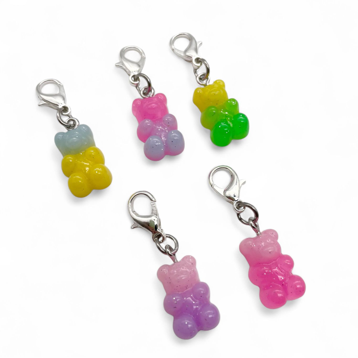 Resin Glitter Jelly Bears Stitch Markers - pack of 5 Resin Glitter Jelly Bears Stitch Markers - pack of 5
