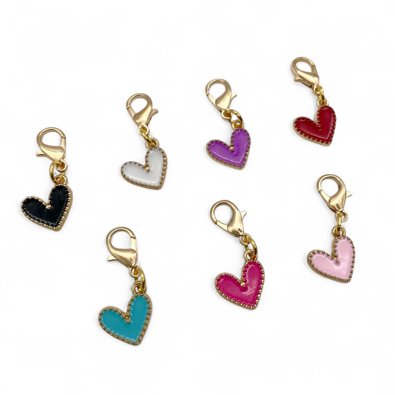 Enamel Heart Stitch Markers - pack of 5